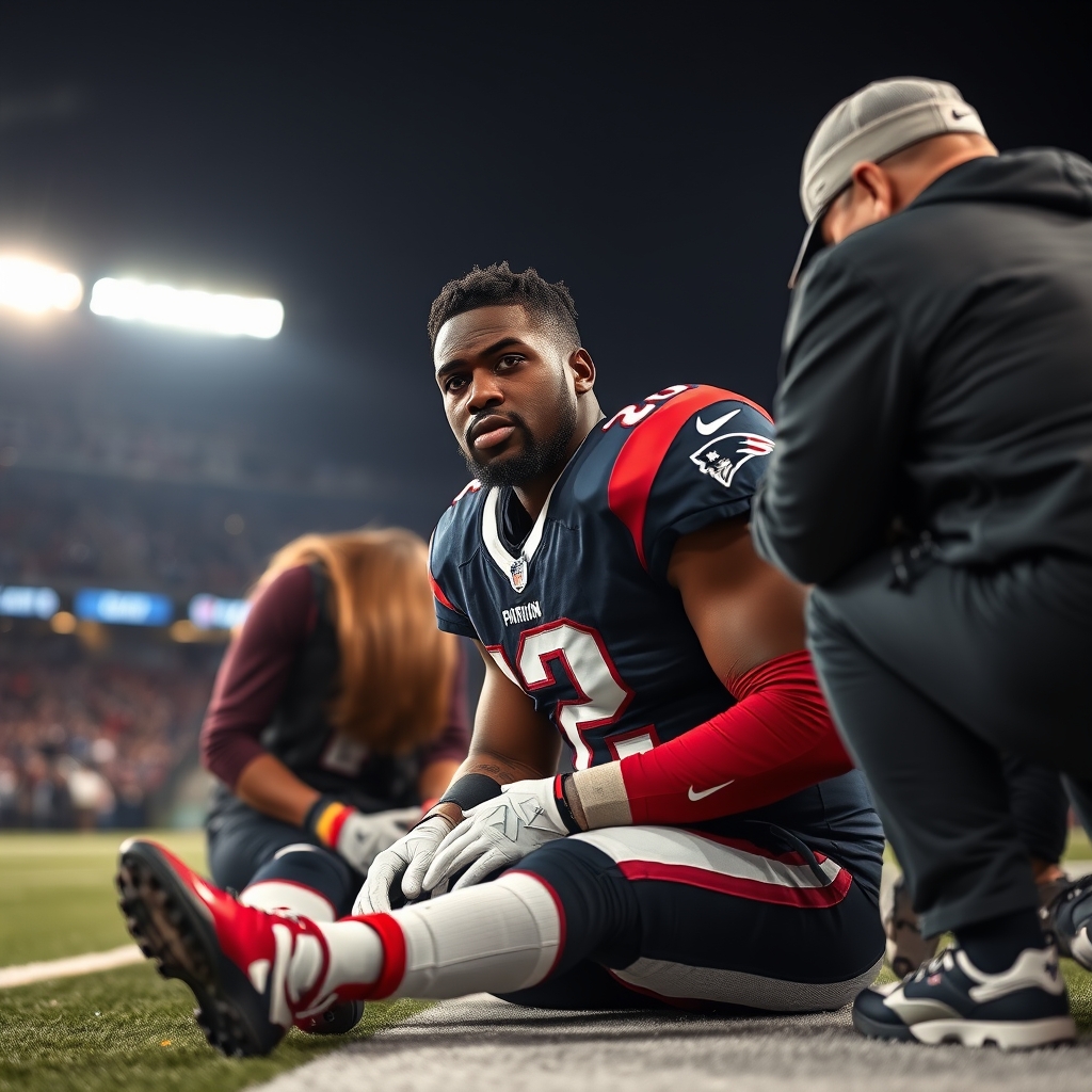Patriots' TreVeyon Henderson Sits Out Practice with Ankle Injury Ahead of Week 1 article cover