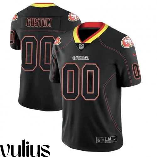 49ers Custom Jersey, Black Men's, 2018 Lights Out Color Rush Limited Jersey -