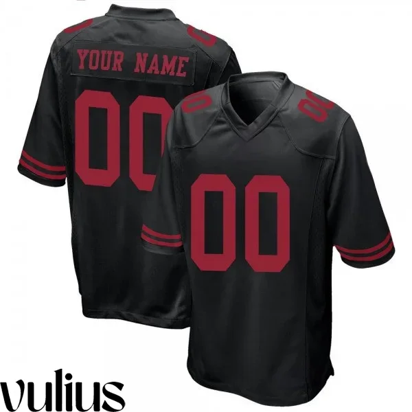 49ers Custom Jersey, Black Men's, Alternate Game Jersey -