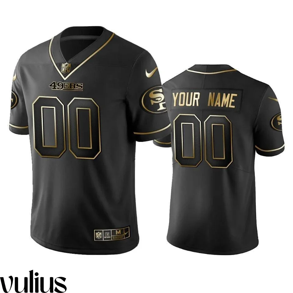 49ers Custom Jersey, Black Men's, Golden Edition Vapor Untouchable Limited Jersey -