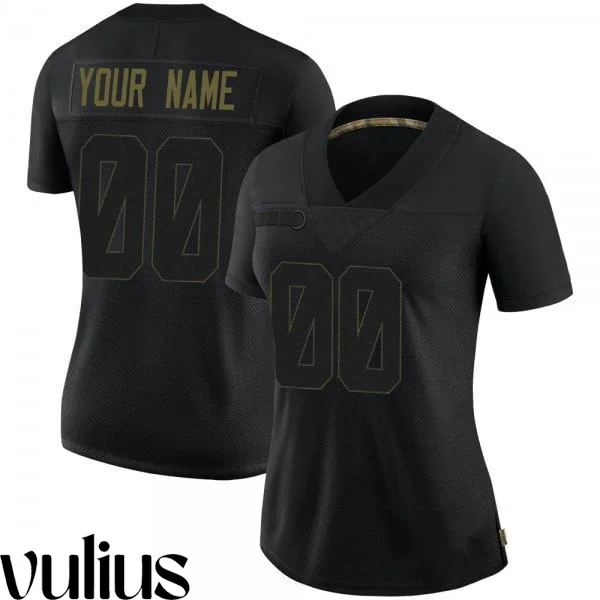49ers Custom Jersey, Black Woman's, 2020 Salute To Service Jersey -