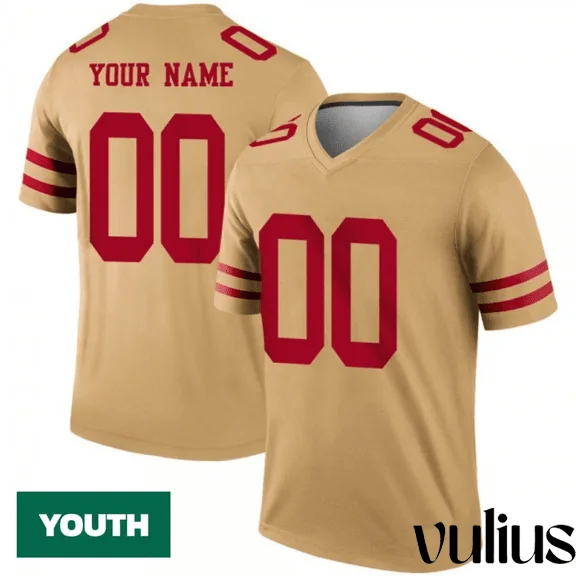 49ers Custom Jersey, Gold Legend Youth's, Custom Inverted Jersey -