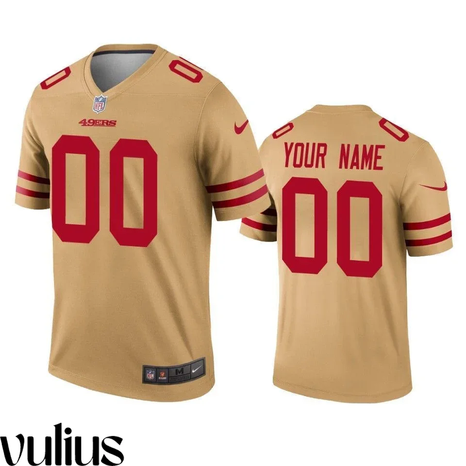 49ers Custom Jersey, Gold Men's, Inverted Legend Jersey -