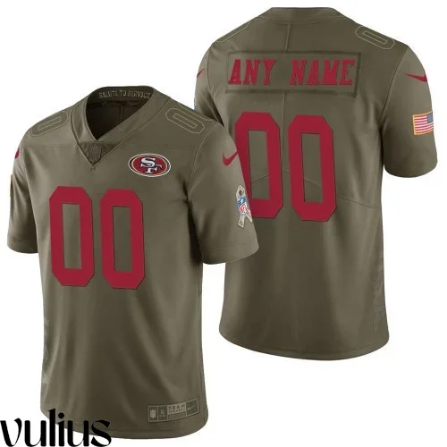 49ers Custom Jersey, Olive Men's, 2017 Salute to Service Limited Jersey -