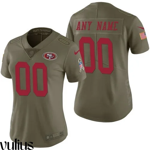 49ers Custom Jersey, Olive Woman's, 2017 Salute to Service Limited Jersey -