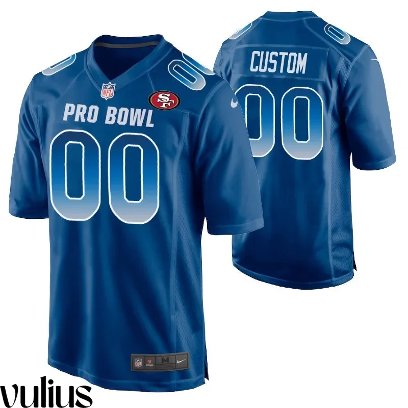 49ers Custom Jersey, Royal Men's, 2019 Pro Bowl Game Jersey -