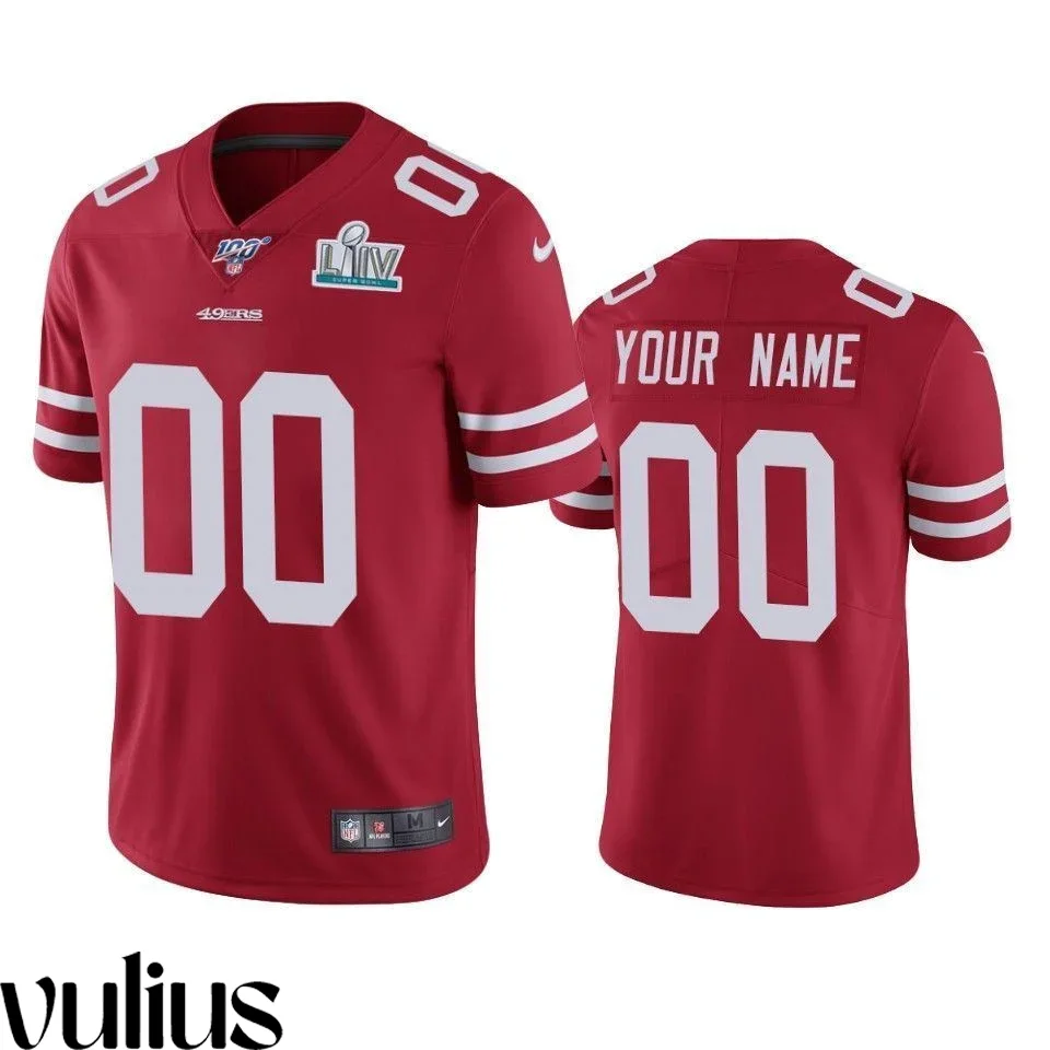 49ers Custom Jersey, Scarlet Men's, Super Bowl LIV Vapor Limited Jersey -