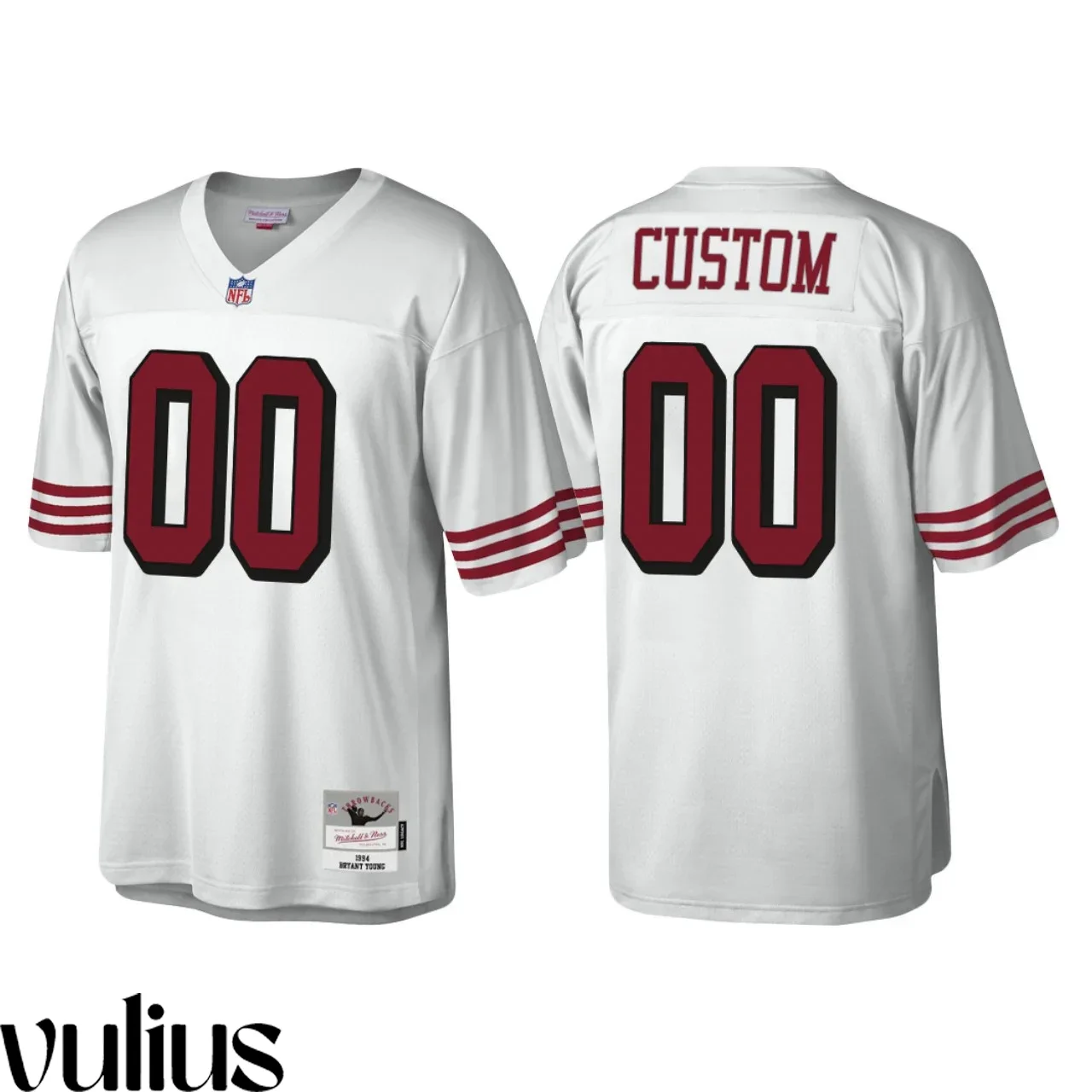 49ers Custom Jersey, White Men's, 1994 Legacy  Throwback Jersey