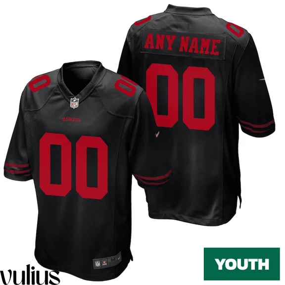 49ers Custom Jersey,Black Youth's, Alternate Game Jersey -