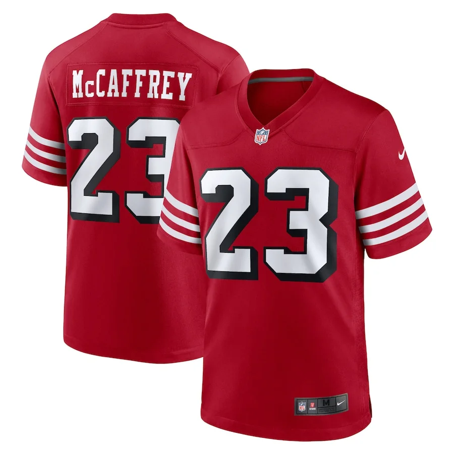 Christian Mccaffrey Jersey, Scarlet Men's, Alternate Game Player Jersey -
