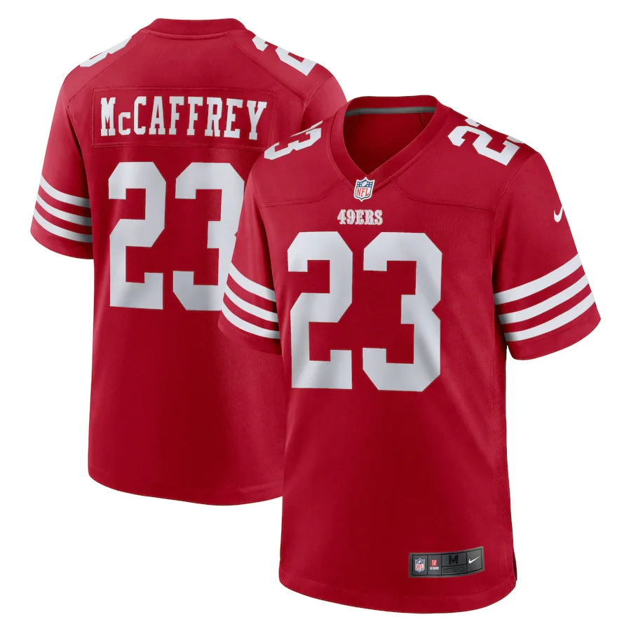 Christian Mccaffrey Jersey, Scarlet Men's, Game Player Jersey -