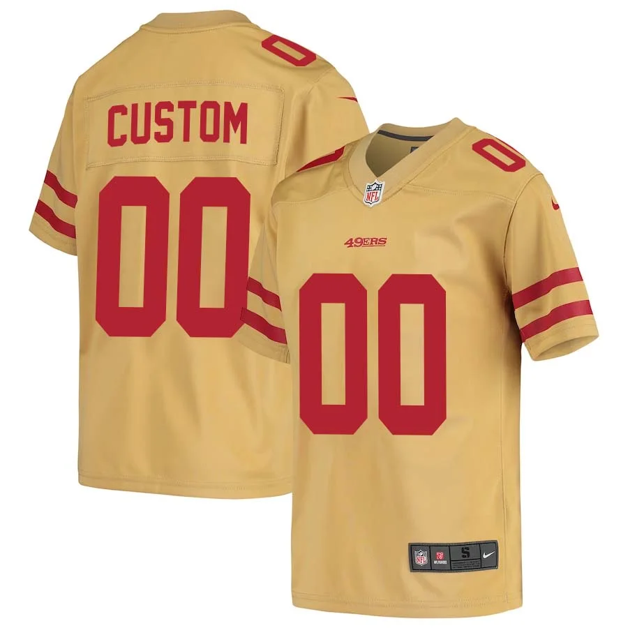 Custom Gold 49ers Invented Legend Jersey for Youth -