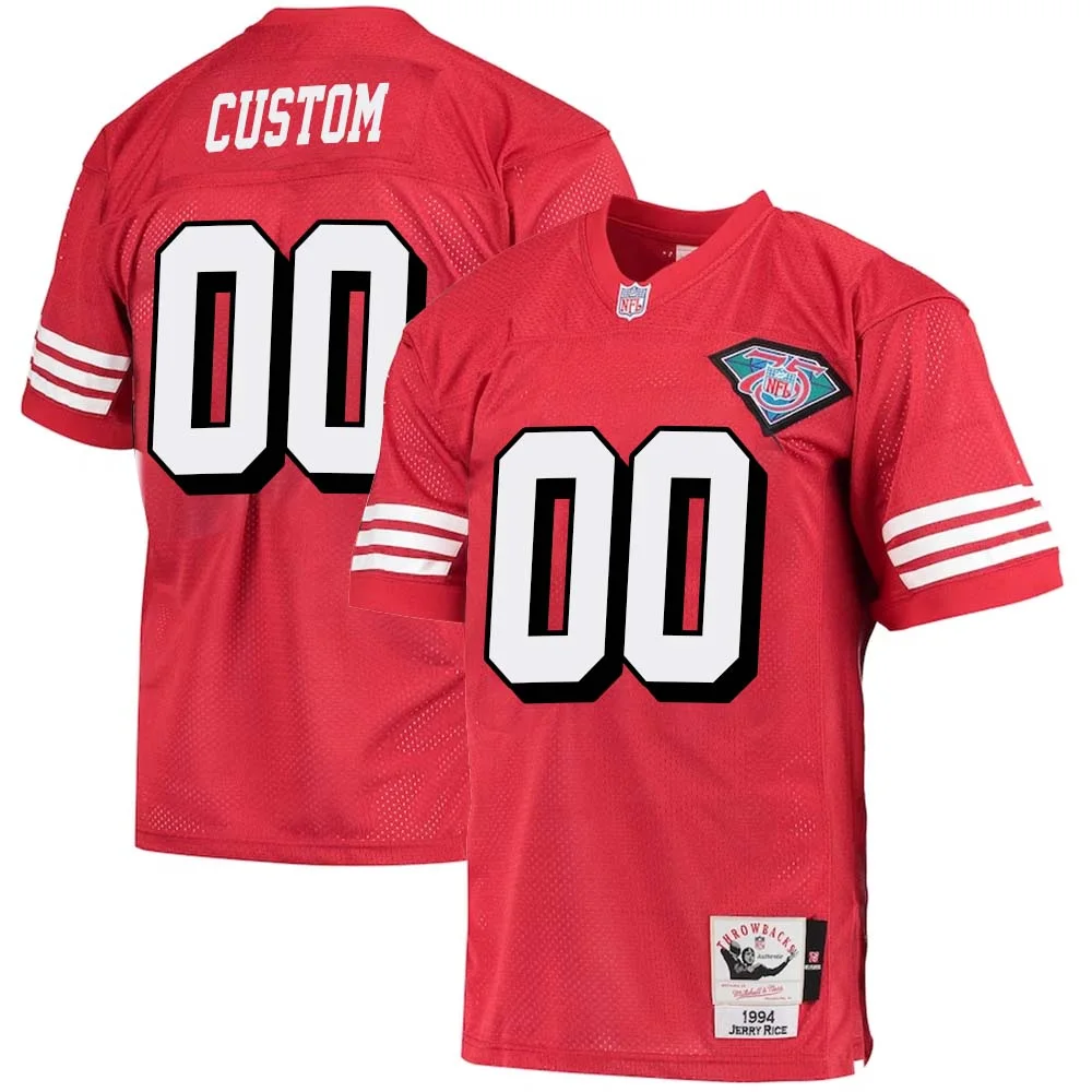 Custom Mitchell & Ness 1994 49ers  Retired Player Jersey - Scarlet
