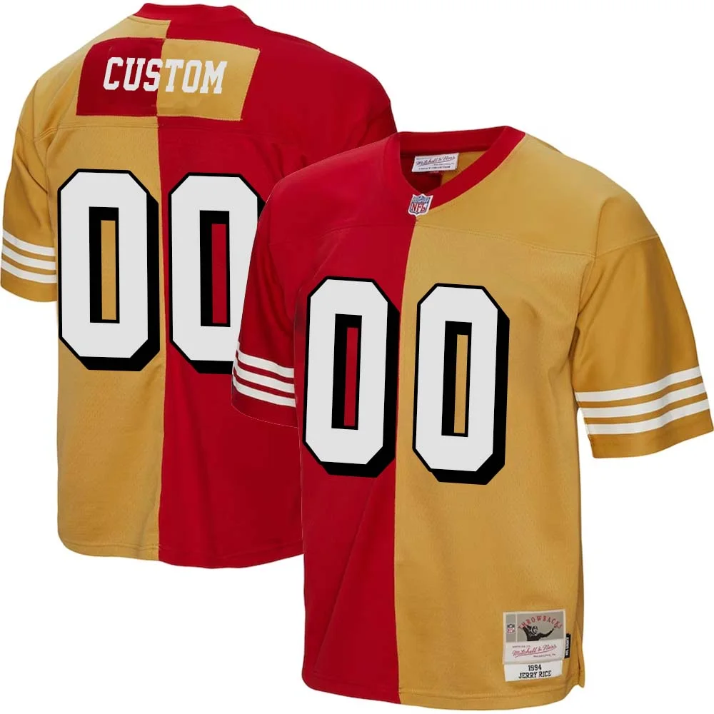 Custom Mitchell & Ness 1994 49ers Split Legacy  Jersey - Scarlet Gold