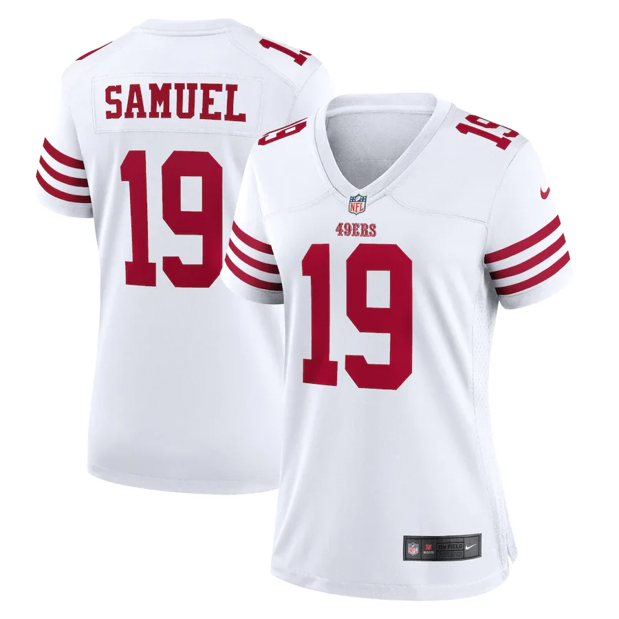 Deebo Samuel Jersey, White Woman's, Player Game Jersey -