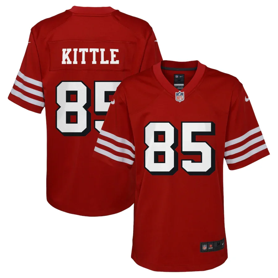 George Kittle Jersey, Scarlet Youth's, Alternate Game Jersey -