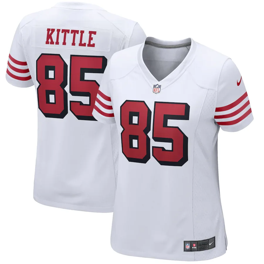 George Kittle Jersey, White Woman's, Alternate Game Player Jersey -