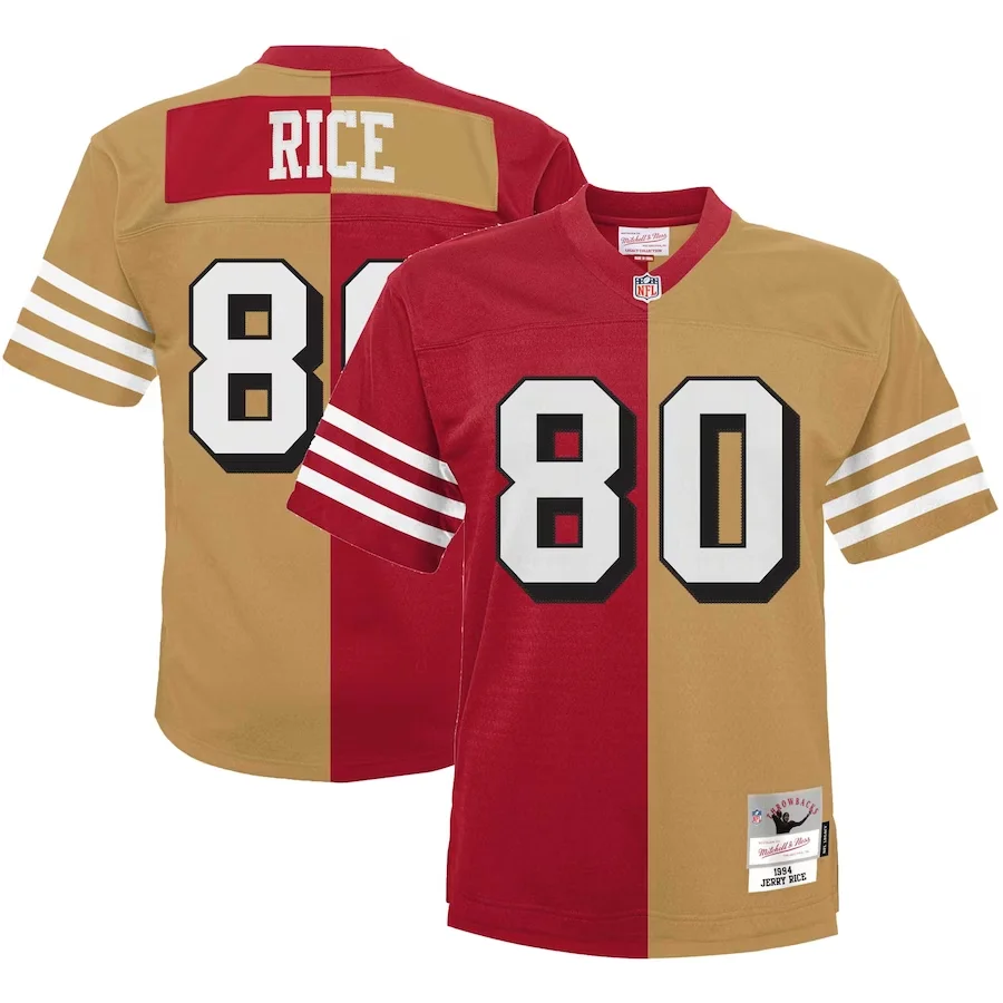 Jerry Rice Jersey, Scarlet/Gold Youth's, 1994 Split Legacy  Jersey
