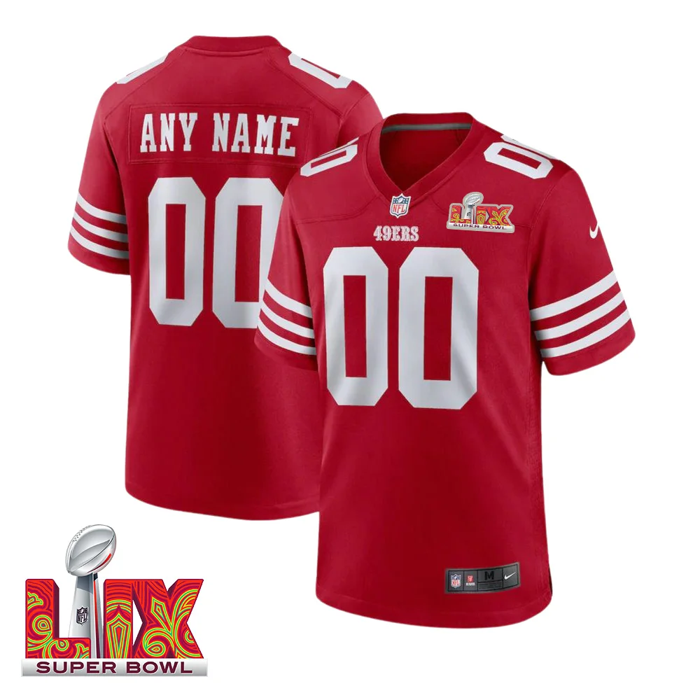 Men’s Custom San Francisco 49ers Super Bowl LIX Home Game Jersey –