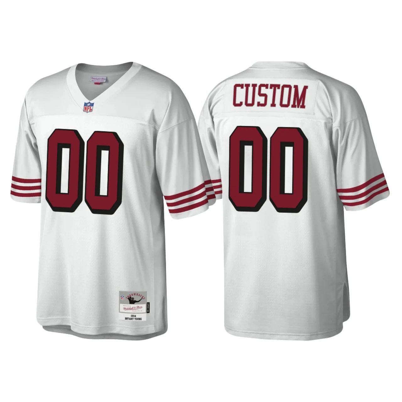 Men's San Francisco 49ers #00 Custom 1994 Legacy  Throwback Jersey - White