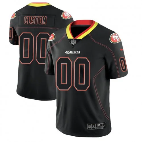 Men's San Francisco 49ers 2018 Lights Out Color Rush Limited Black Customized Jersey -