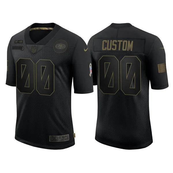 Men's San Francisco 49ers ACTIVE PLAYER Custom 2020 Black Salute To Service Limited Stitched Jersey -