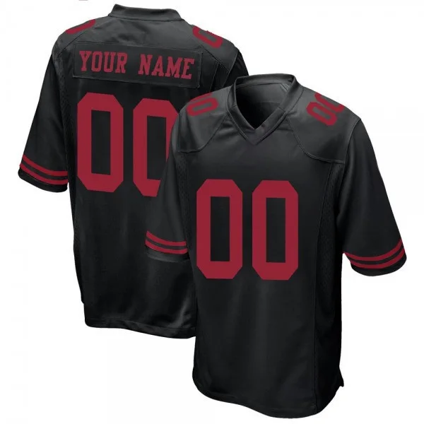 Men's San Francisco 49ers Custom Alternate Game Jersey - Black -