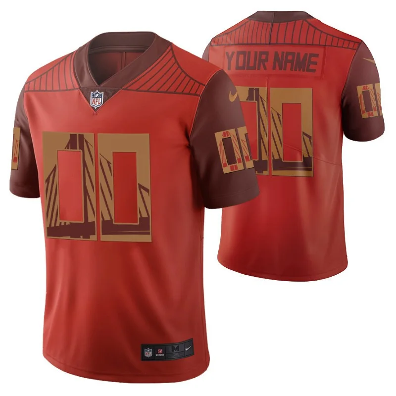 Men's San Francisco 49ers Custom Scarlet City Edition Vapor Limited Jersey -