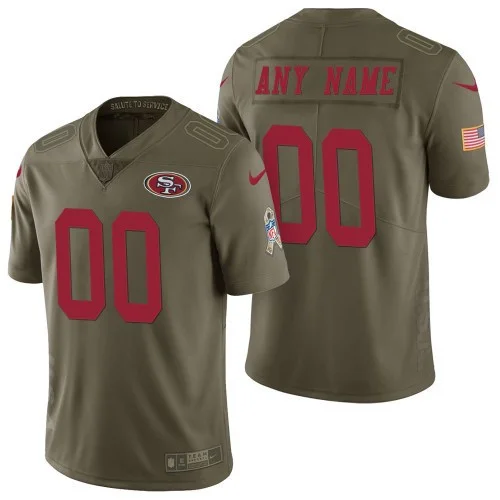 Men's San Francisco 49ers Olive 2017 Salute to Service Limited Customized Jersey -