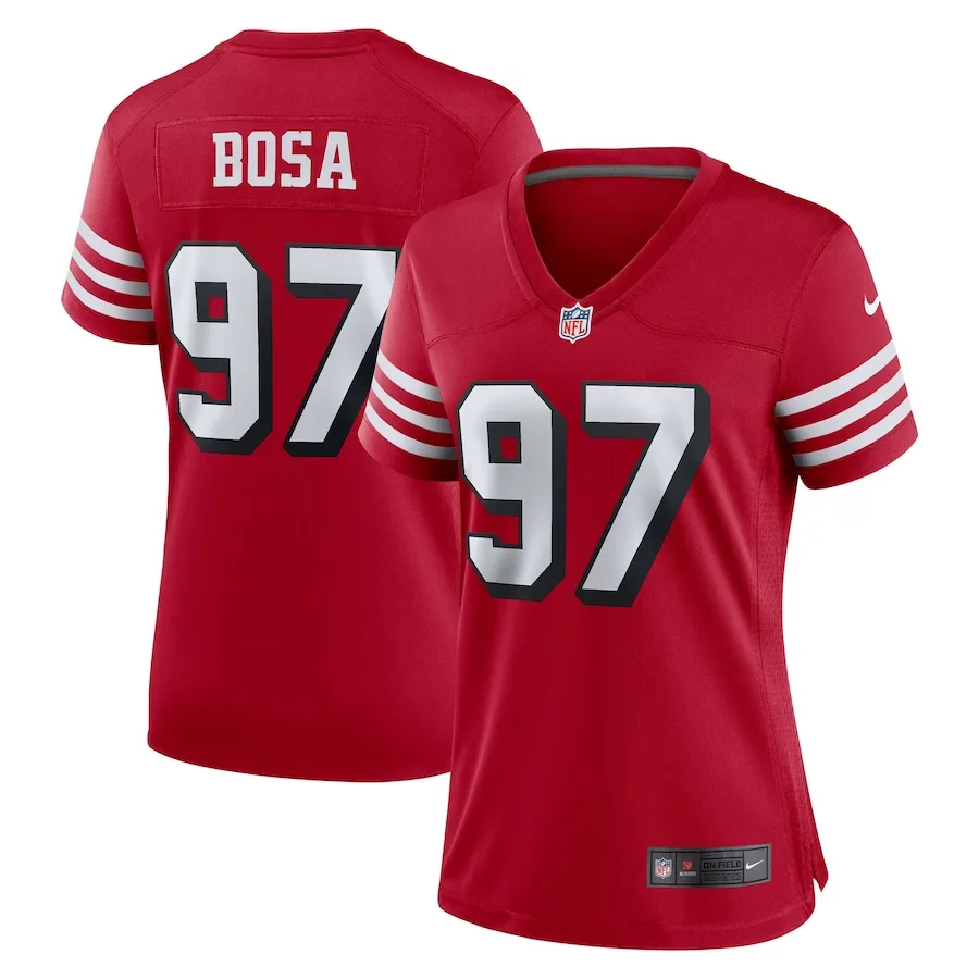 Nick Bosa Jersey, Scarlet Woman's, Alternate Game Jersey -