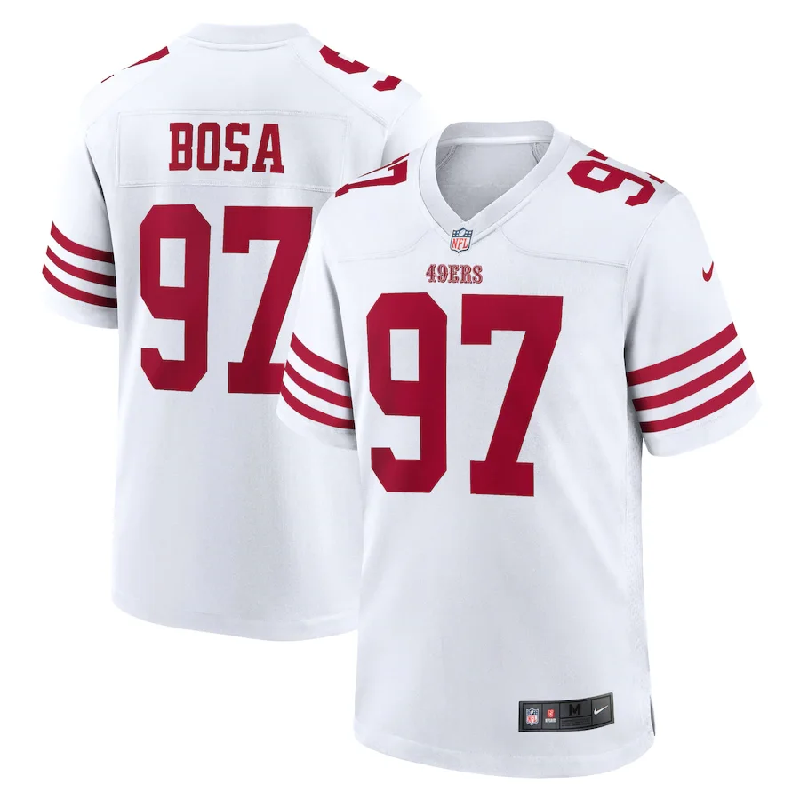 Nick Bosa Jersey, White Men's, Game Jersey -