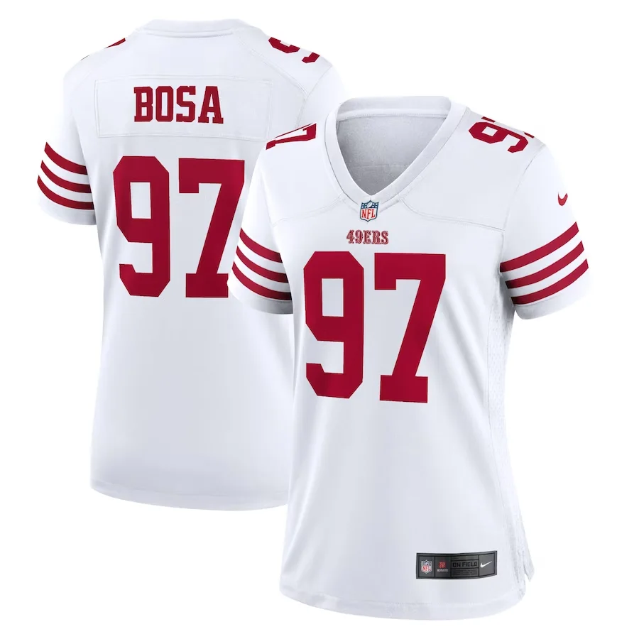 Nick Bosa Jersey, White Woman's, Player Game Jersey -