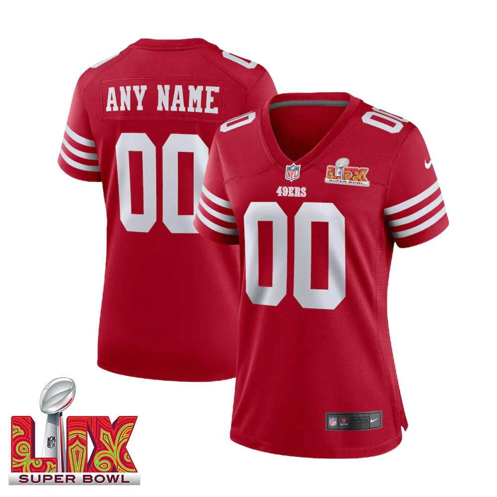Woman’s Custom San Francisco 49ers Super Bowl LIX Home Game Jersey –