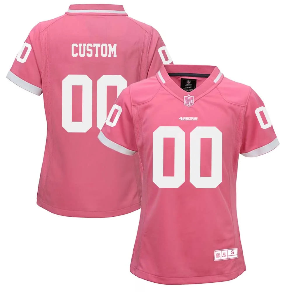 Youth Custom Pink 49ers Bubble Gum Jersey -