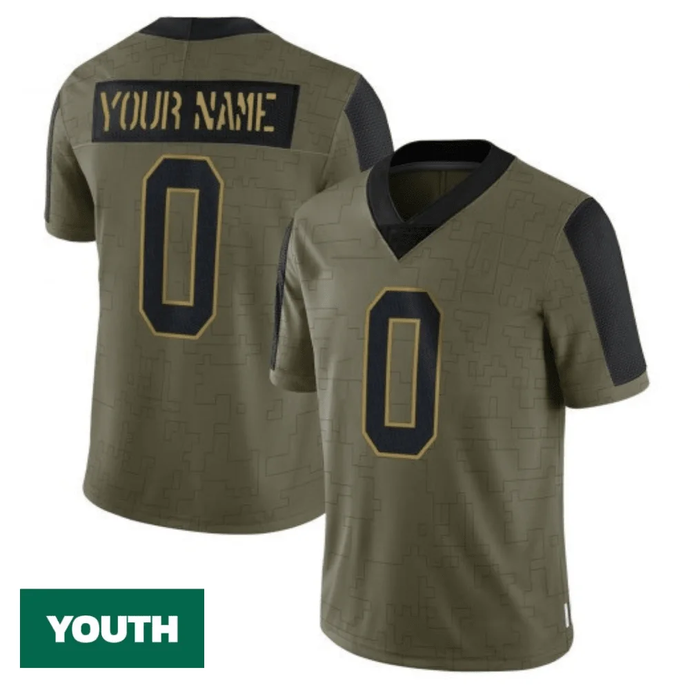 Youth's Custom San Francisco 49ers 2021 Salute To Service Jersey - Limited Olive -