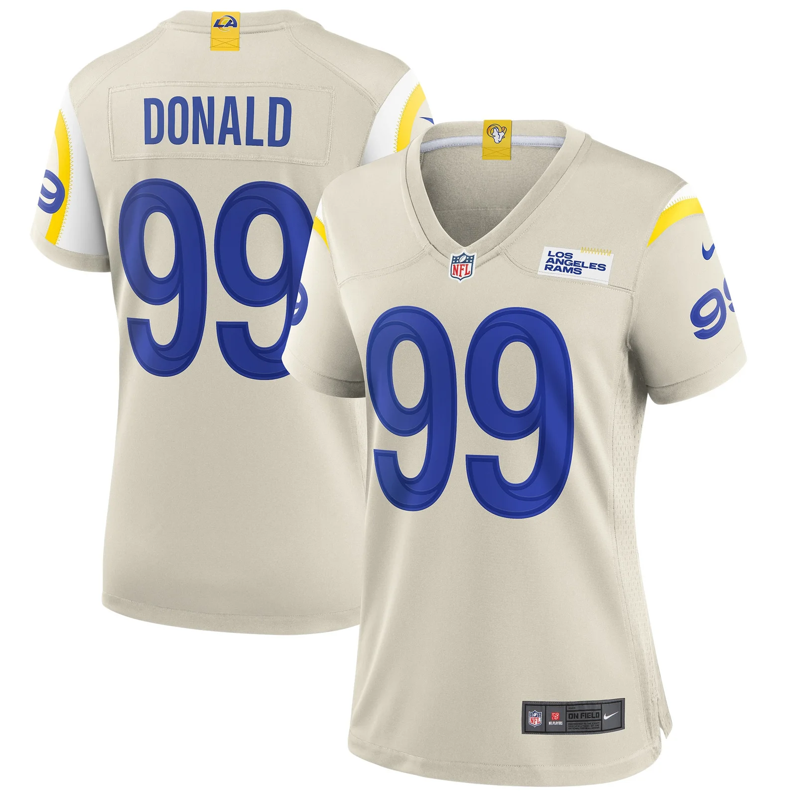 Aaron Donald Los Angeles Rams Woman's Player Game Jersey - Bone -
