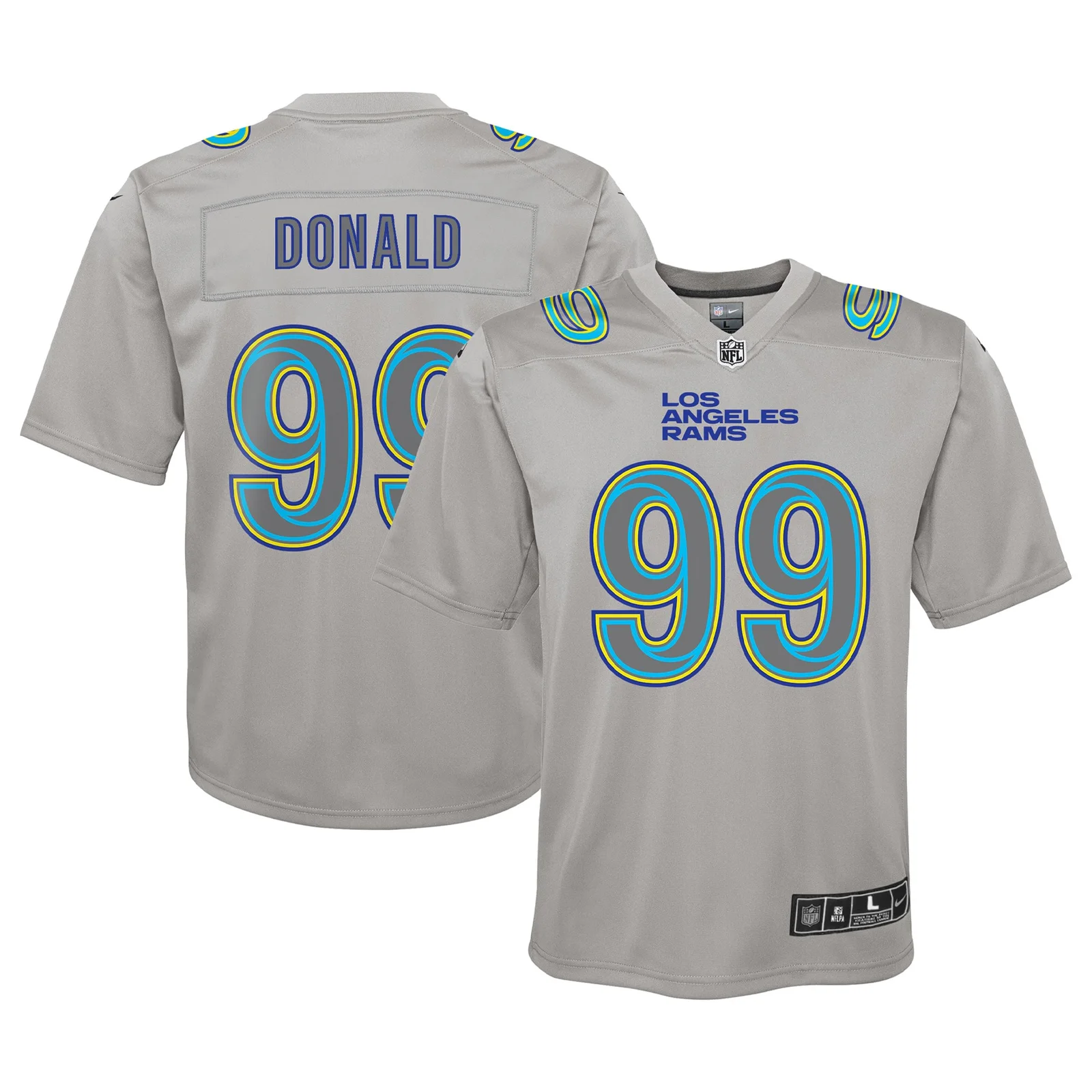 Aaron Donald Los Angeles Rams Youth Atmosphere Game Jersey - Gray -