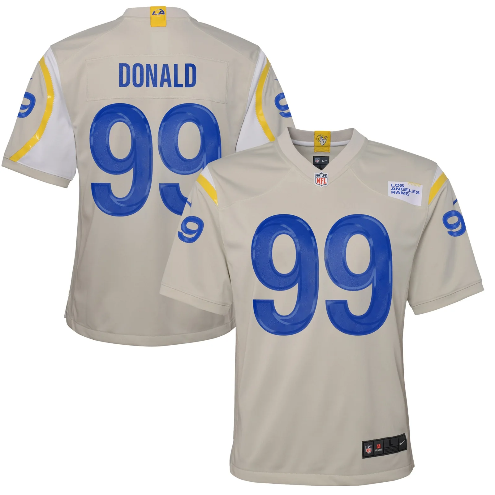 Aaron Donald Los Angeles Rams Youth Game Jersey - Bone -