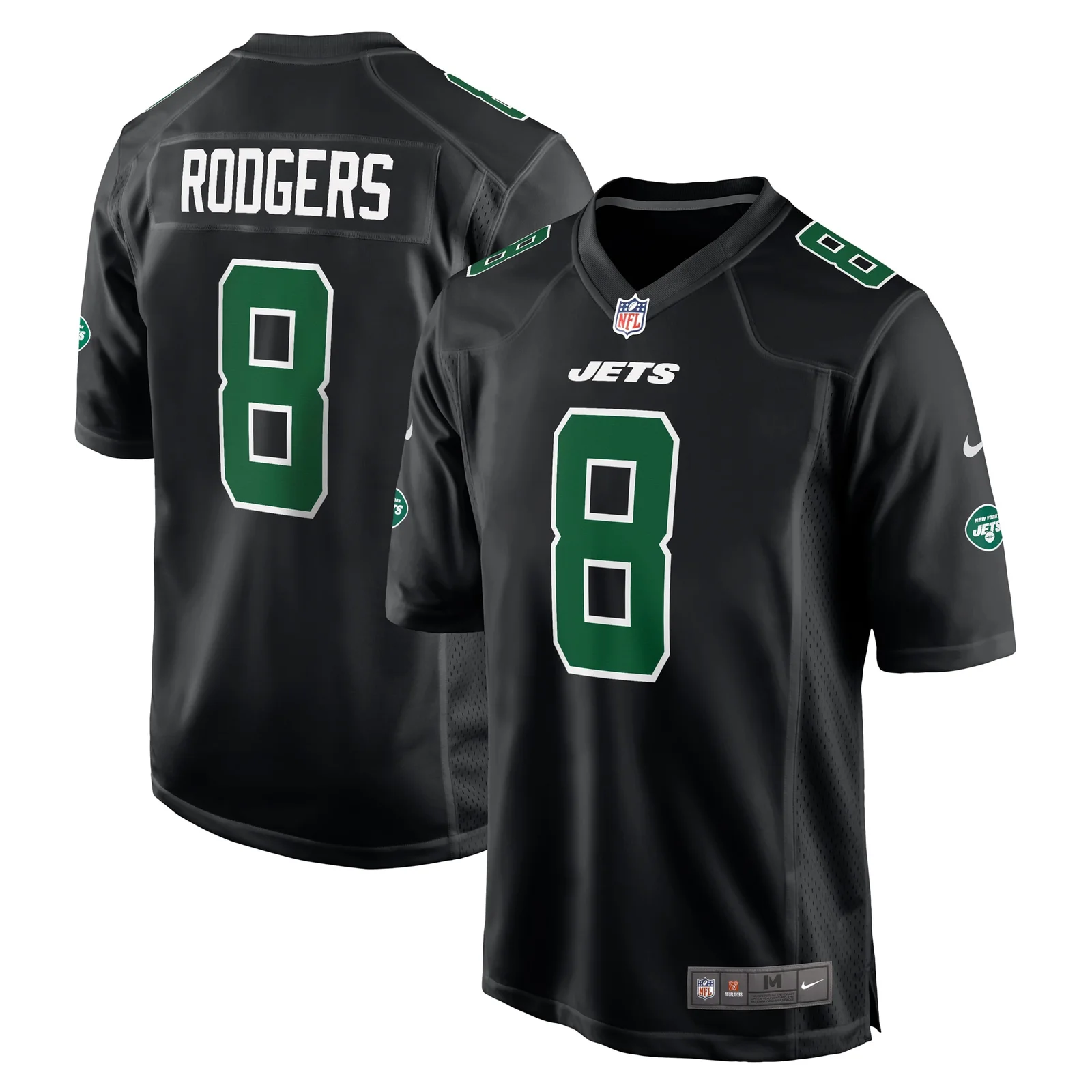 Men'sAaron Rodgers New York Jets Fashion Game Jersey - Black -