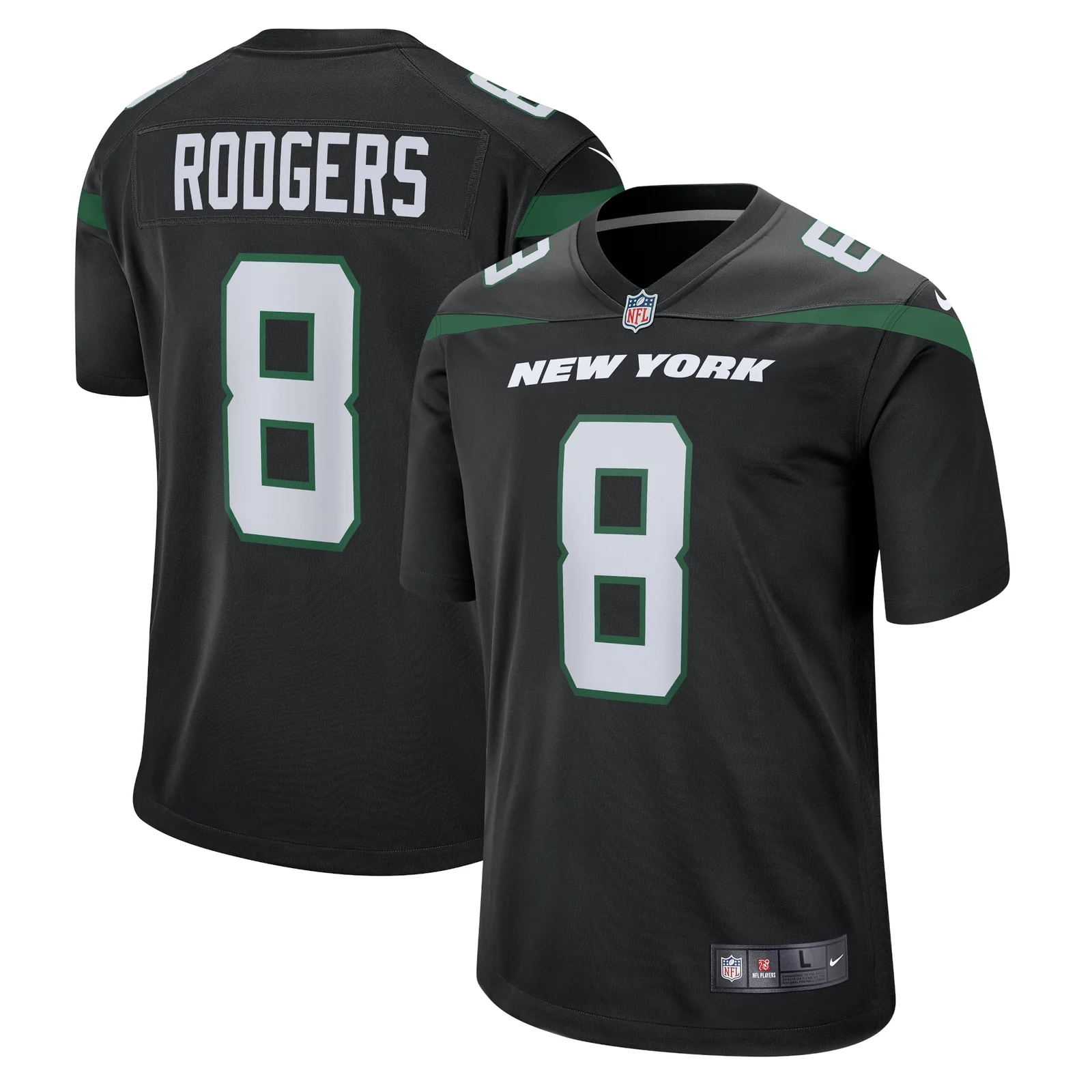 Men'sAaron Rodgers New York Jets Game Jersey - Black -