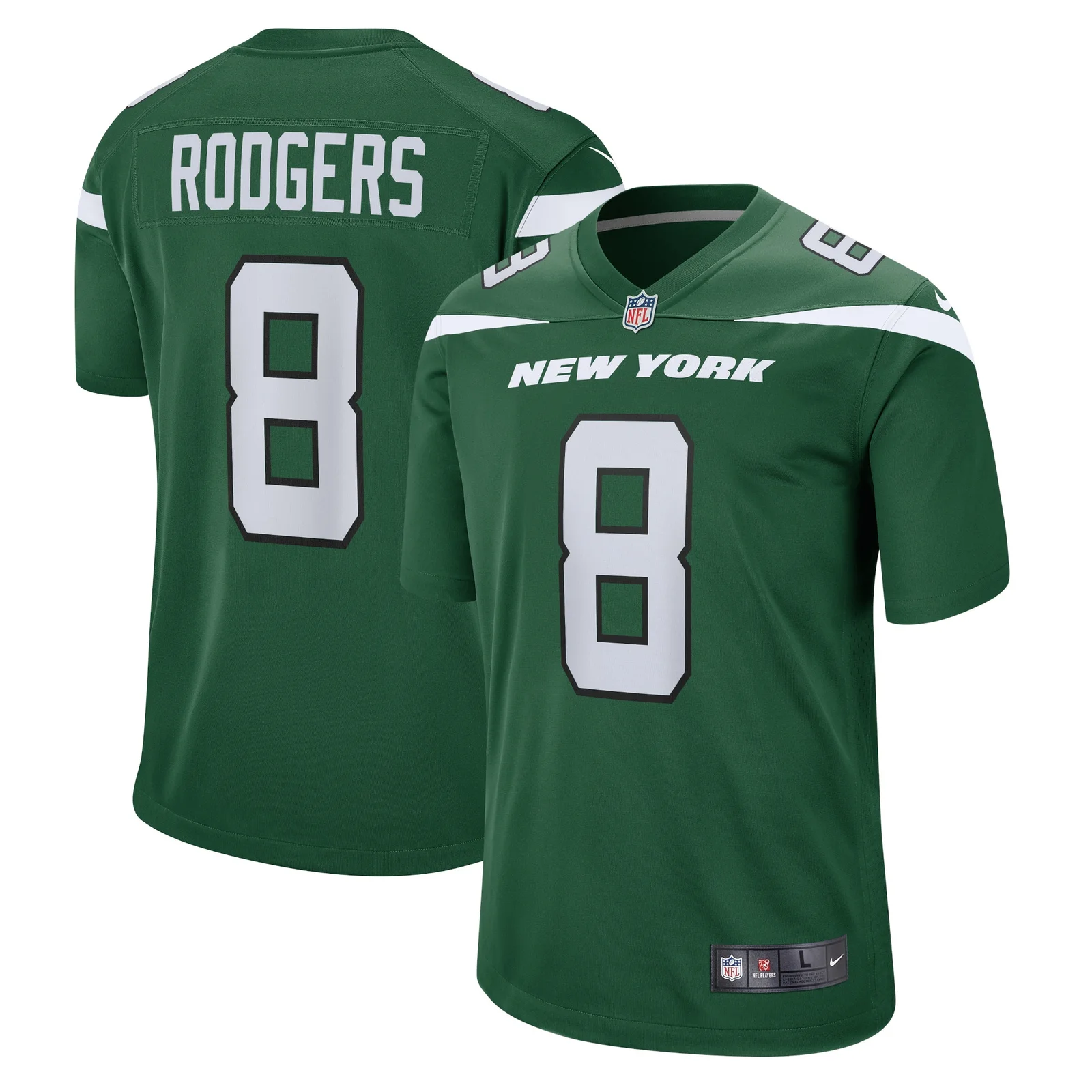Men'sAaron Rodgers New York Jets Game Jersey - Gotham Green -