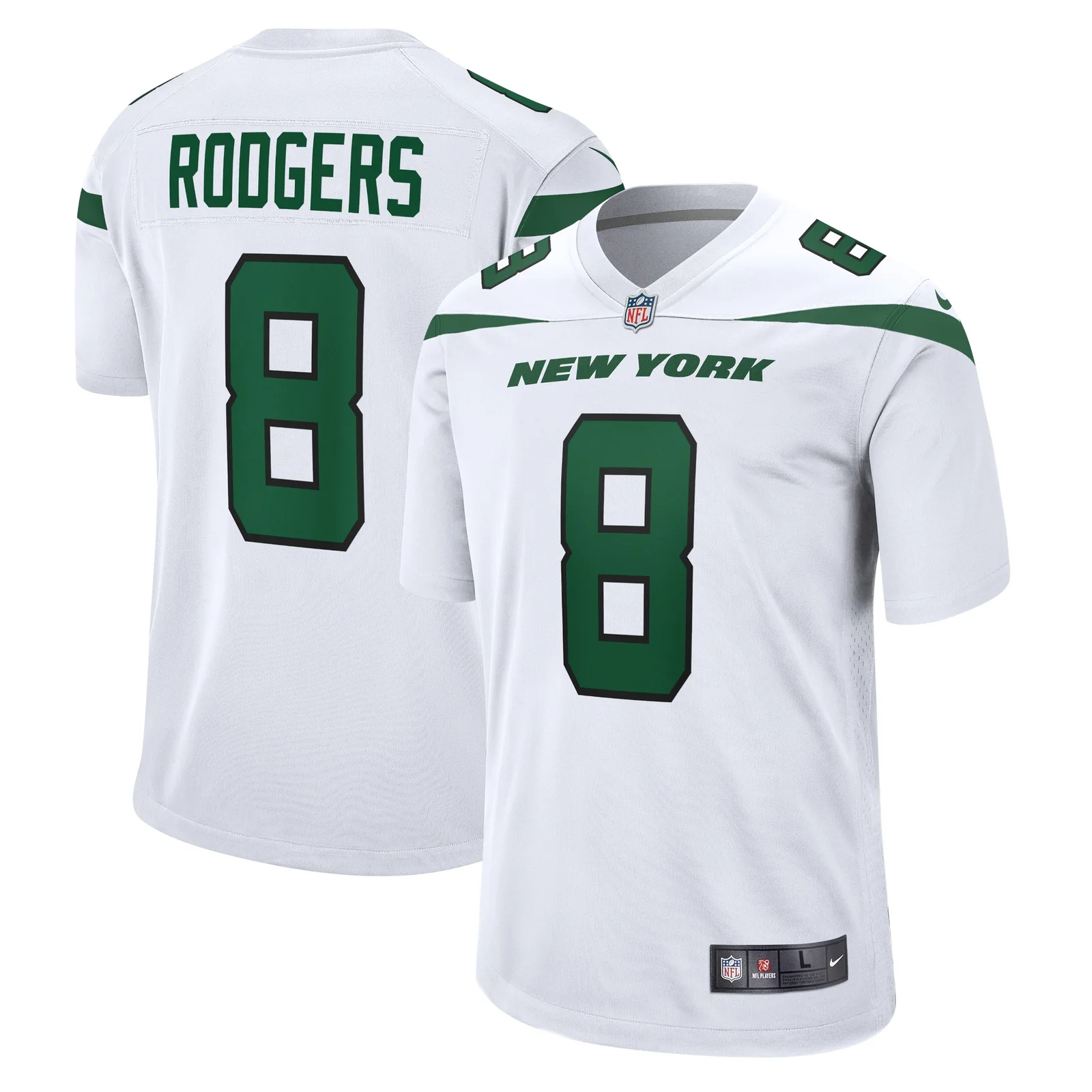 Men'sAaron Rodgers New York Jets Game Jersey - White -