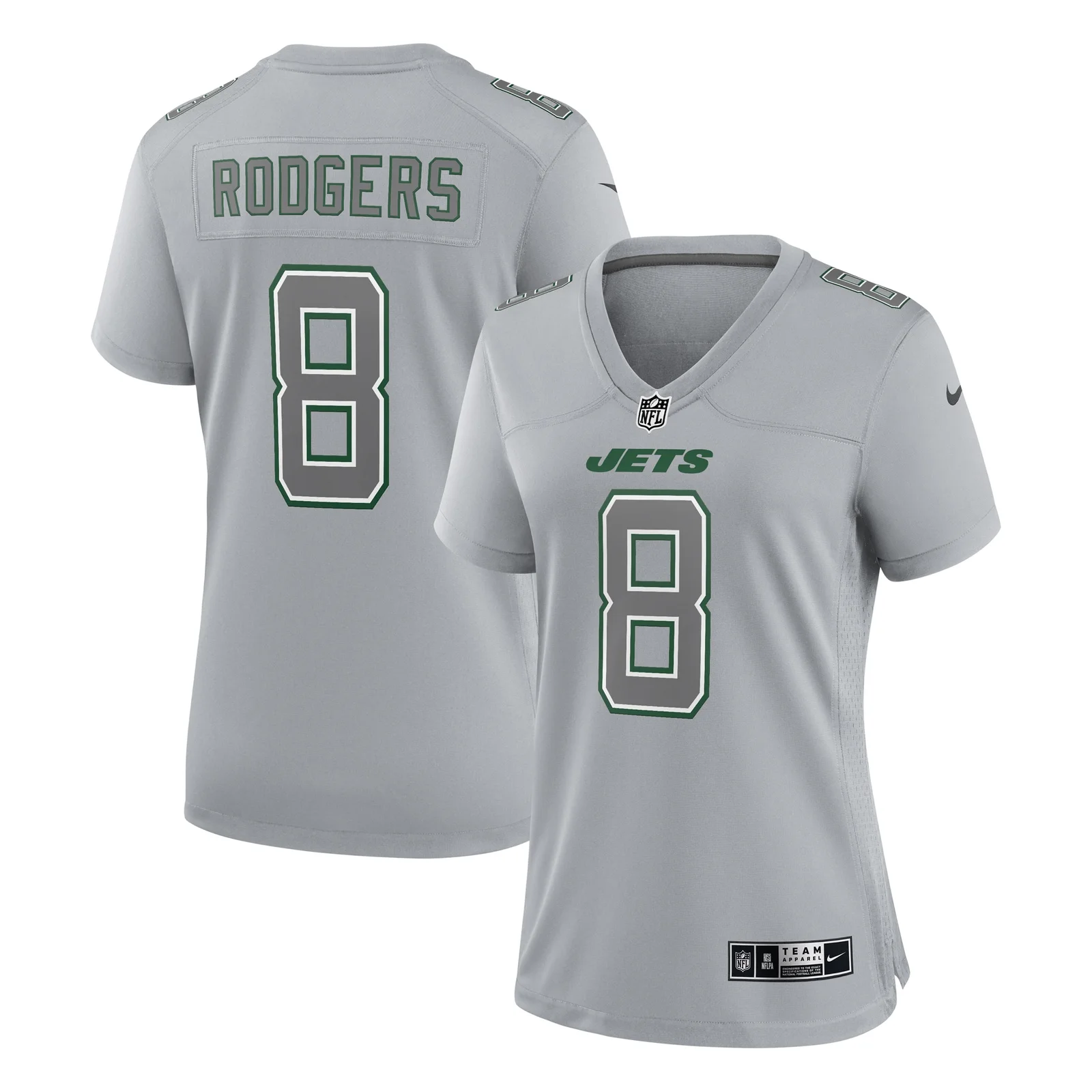 Aaron Rodgers New York Jets Woman's Atmosphere Fashion Game Jersey - Heather Gray -