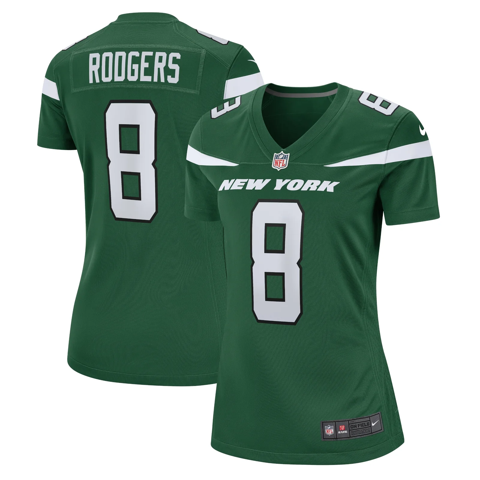 Aaron Rodgers New York Jets Woman's Game Jersey - Gotham Green -