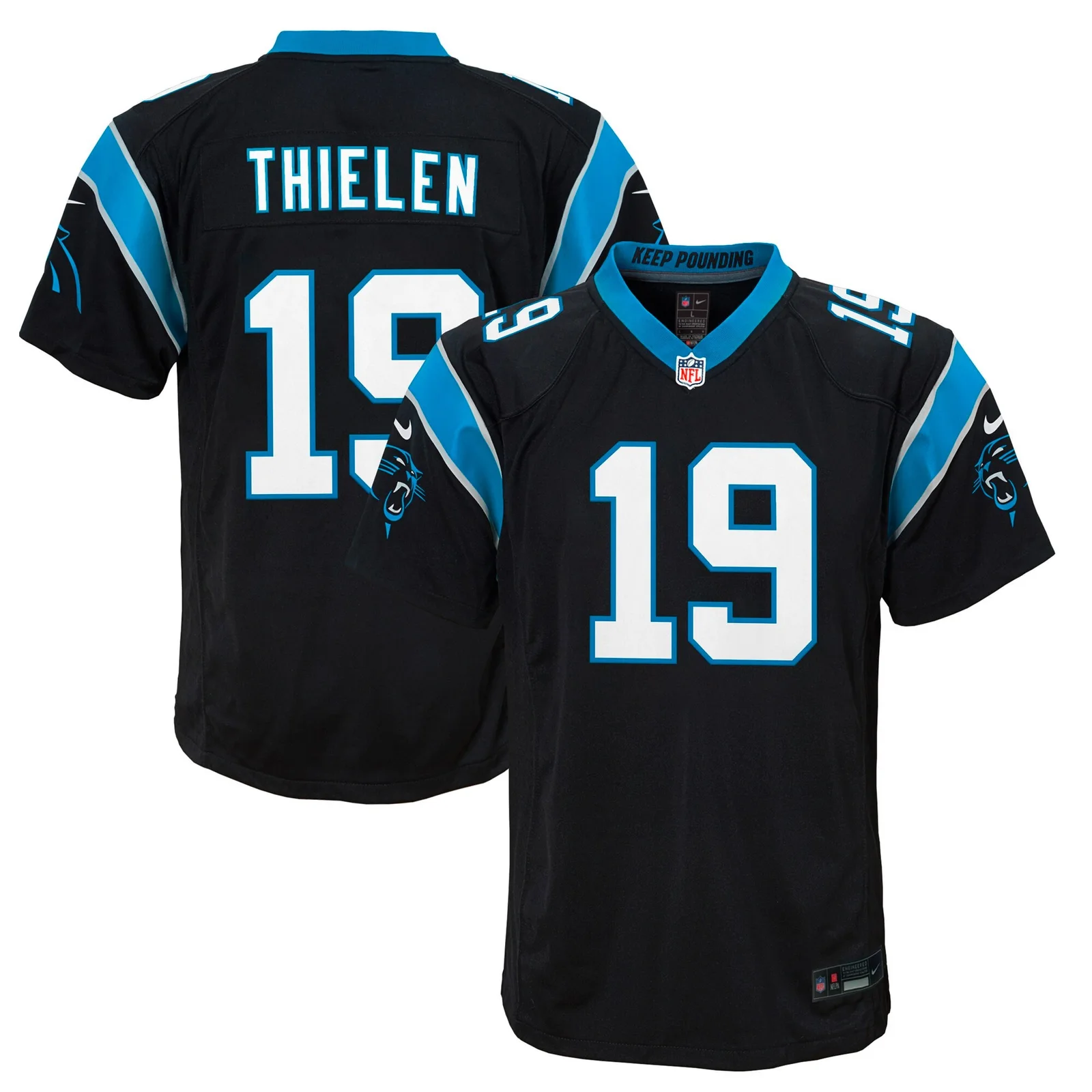 Adam Thielen Carolina Panthers Youth Game Jersey - Black -