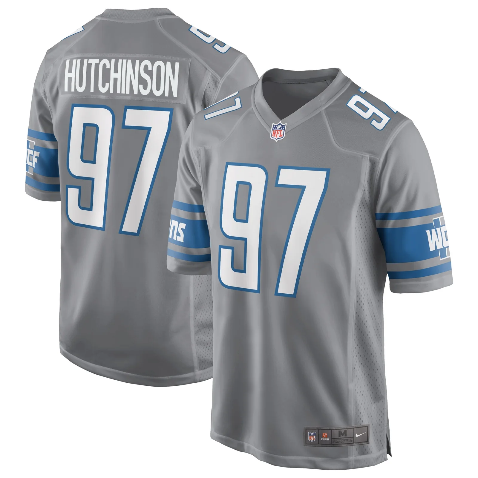 Men's Aidan Hutchinson Detroit Lions Game Jersey - Silver -