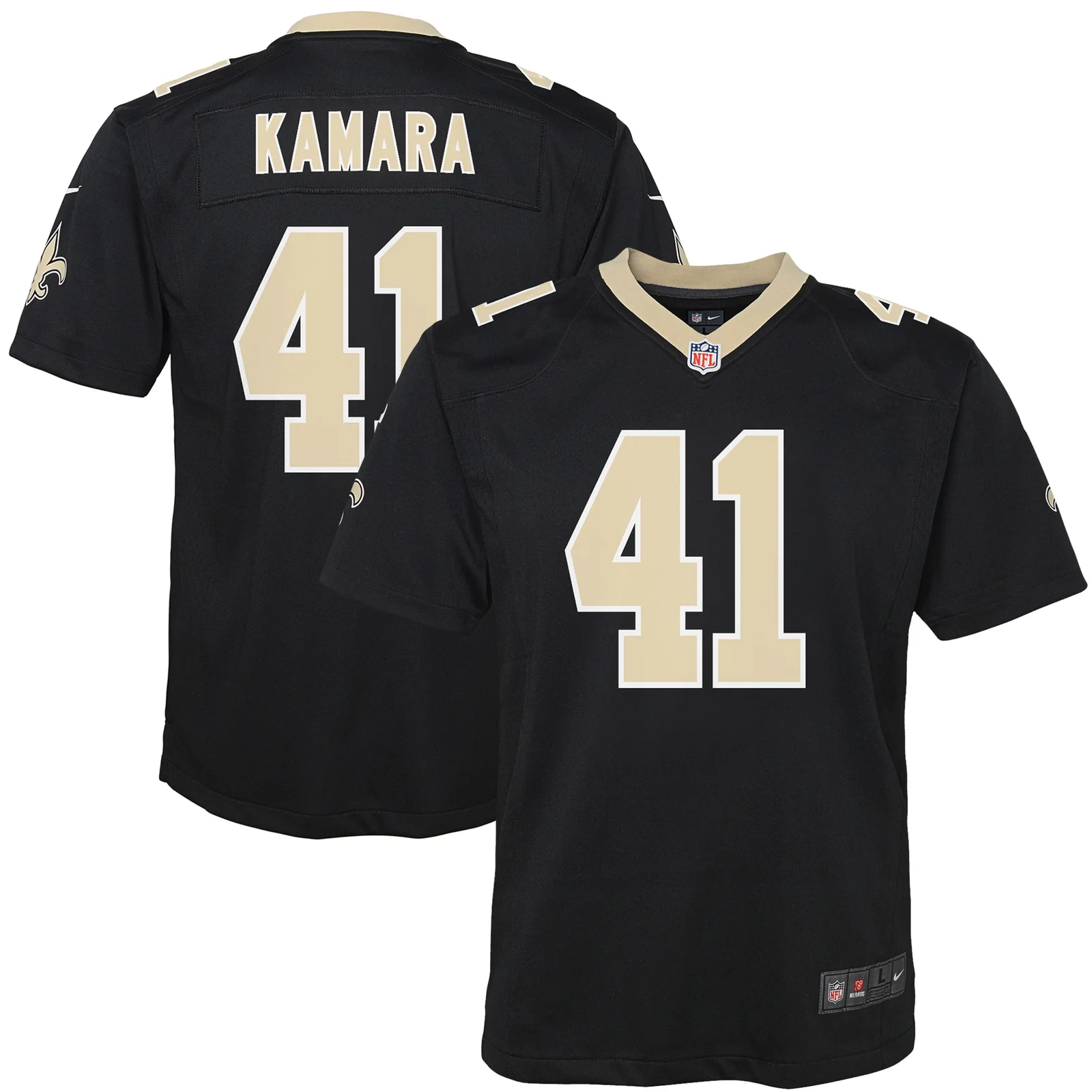 Alvin Kamara New Orleans Saints Youth Game Jersey - Black -