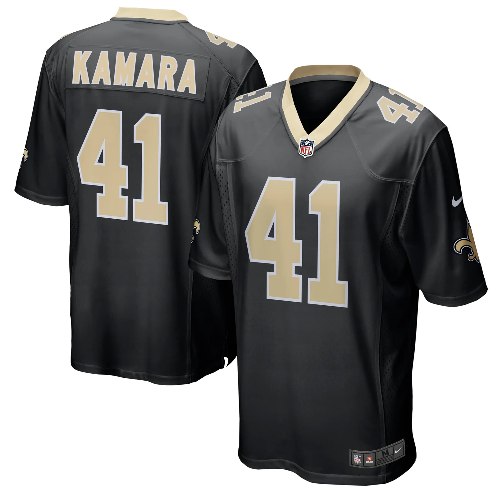 Men's Alvin Kamara New Orleans Saints Game Player Jersey - Black -