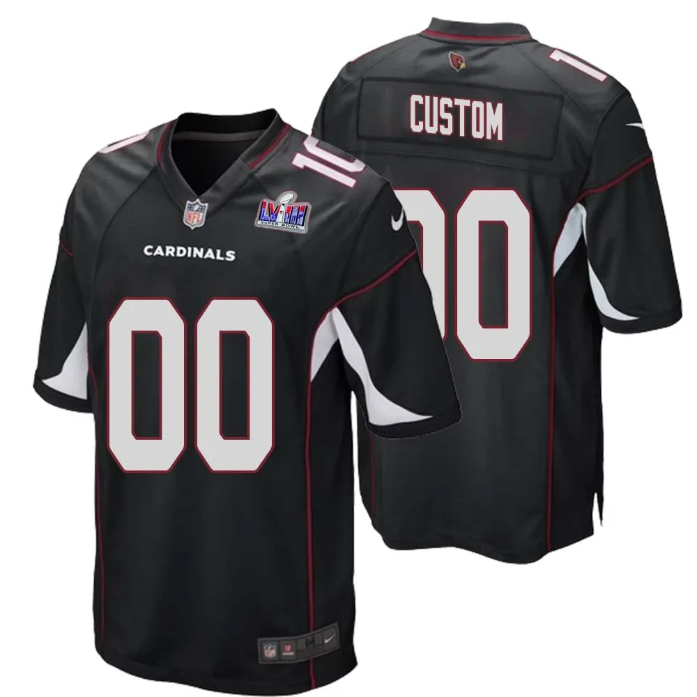 Custom Arizona Cardinals Super Bowl LVIII Black Alternate Game Jersey Cardinal for Men -