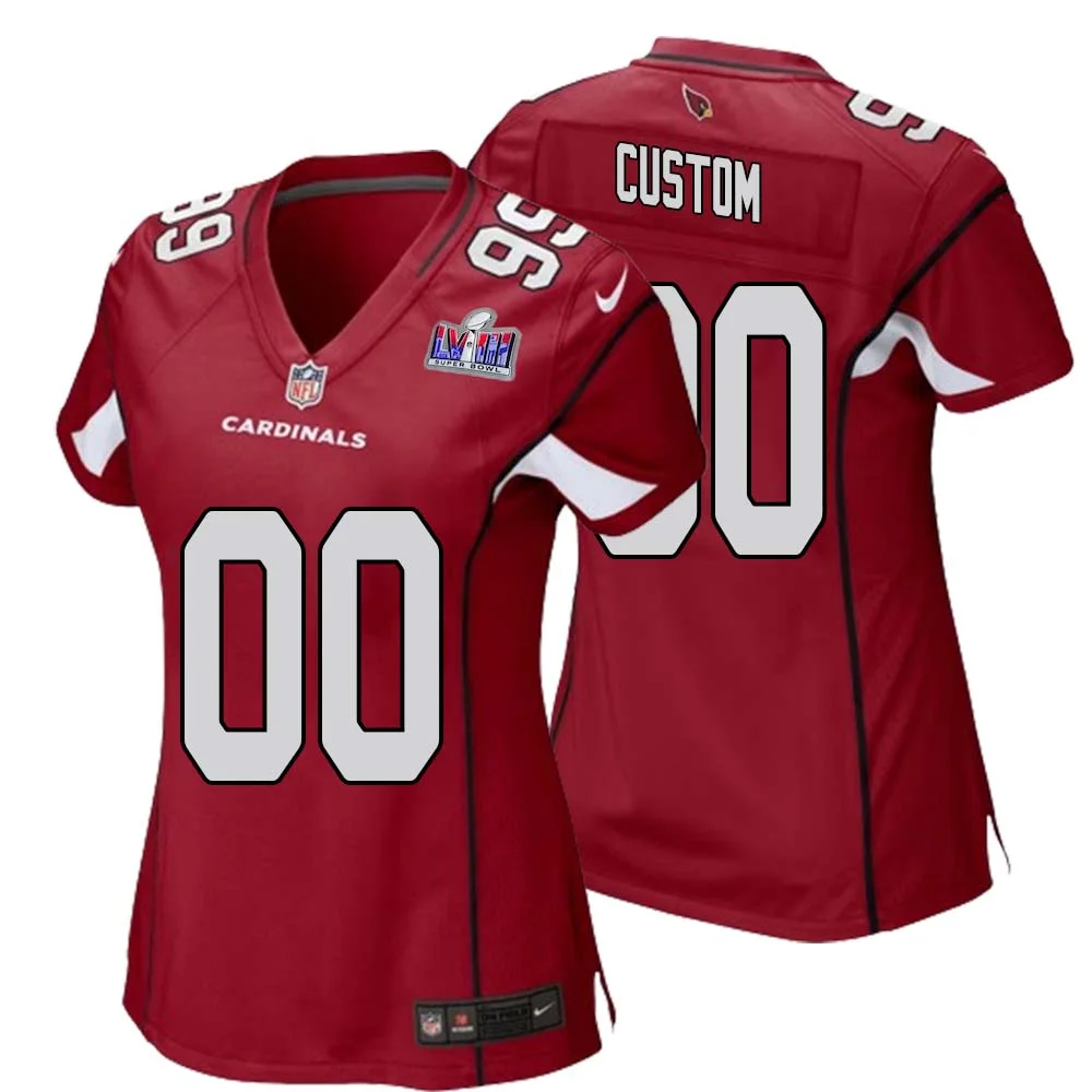 Custom Arizona Cardinals Super Bowl LVIII Home Game Jersey Cardinal for Woman -